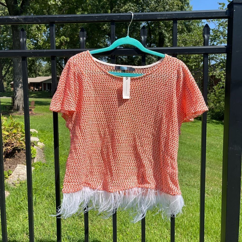 Anthropologie Eva Franco Feathered Top NWT - Picture 4 of 11
